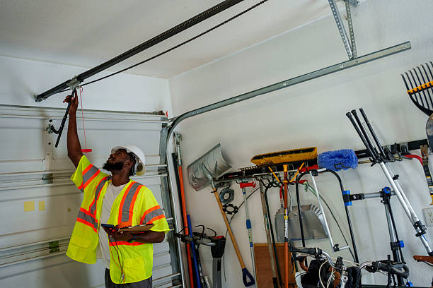Professional Garage Door Spring Repair technician working in Beach Haven West, NJ